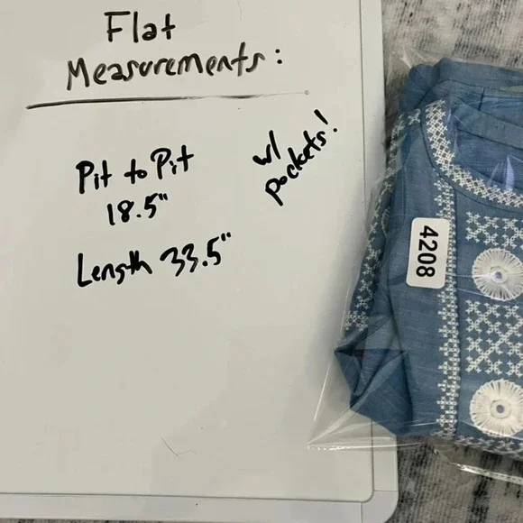 Madewell Chambray Sunstitch Tunic Dress XS Blue NWOT - Picture 4 of 4